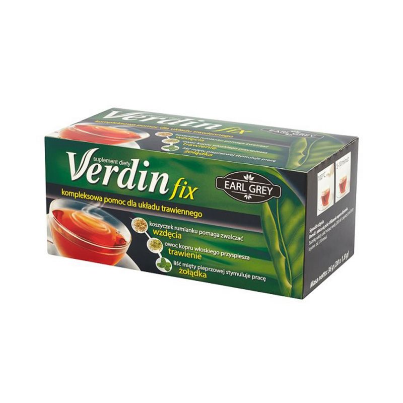 Herbata Earl Grey na układ trawienny 20 saszetek Verdin Fix