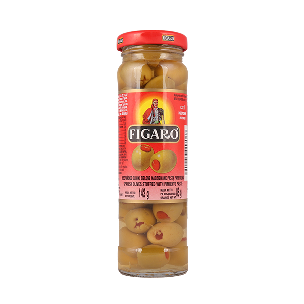 Oliwki zielone z papryką 142g Figaro